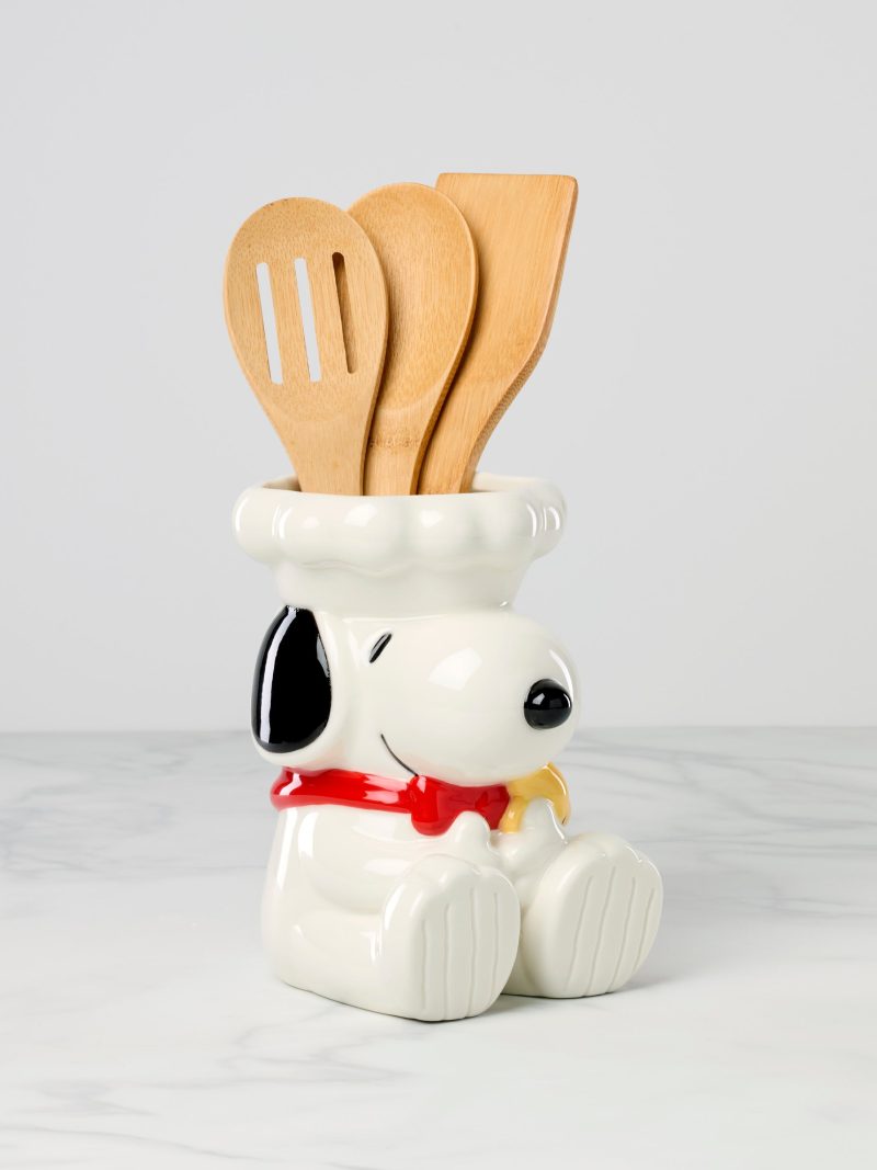 Chef Snoopy Figural Utensil Crock 4-Piece Set