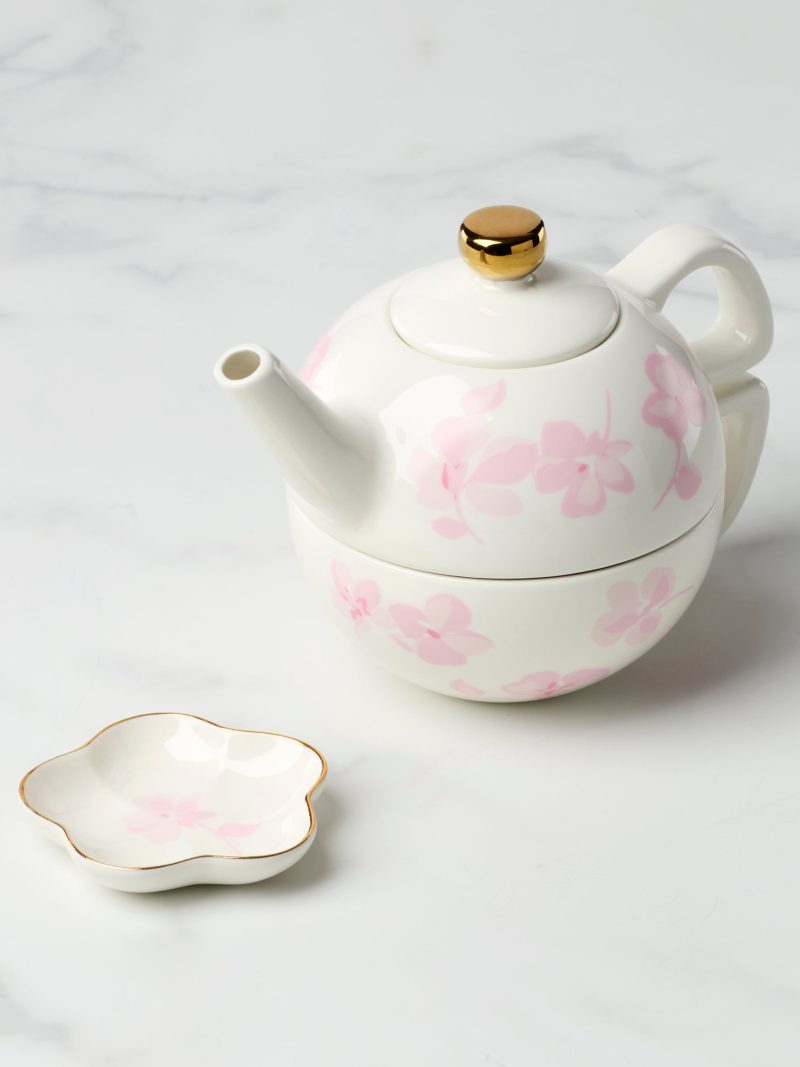 Spring Pansies Tea For One With Tea Bag Holder