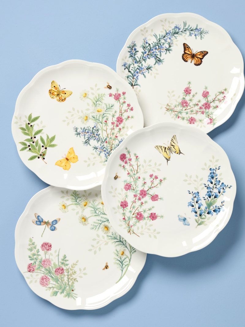 Butterfly Meadow Herbs Dinner Plates - Set of 4
