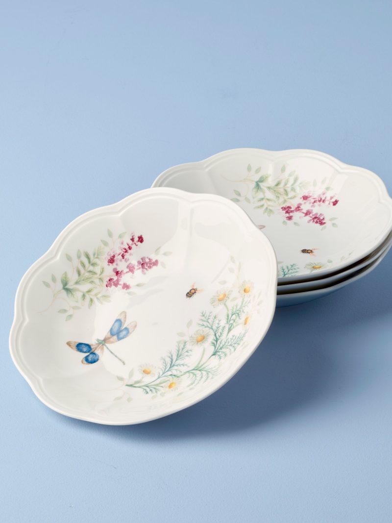 Butterfly Meadow Herbs Pasta Bowls - Set of 4