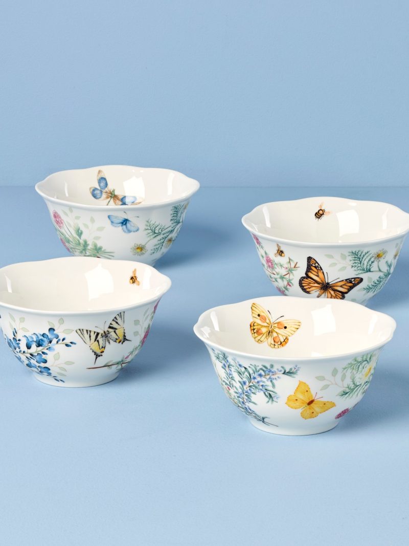 Butterfly Meadow Herbs Rice Bowls - Set of 4