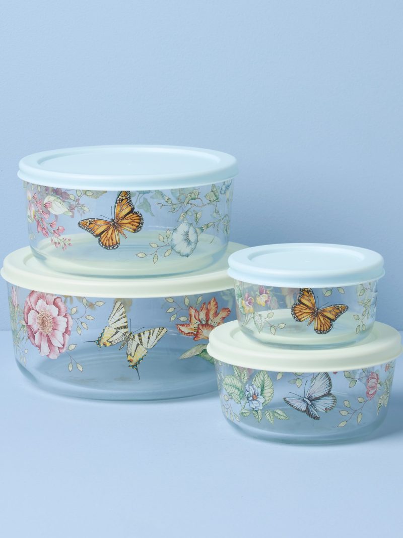 Butterfly Meadow Glass Containers - Set Of 4